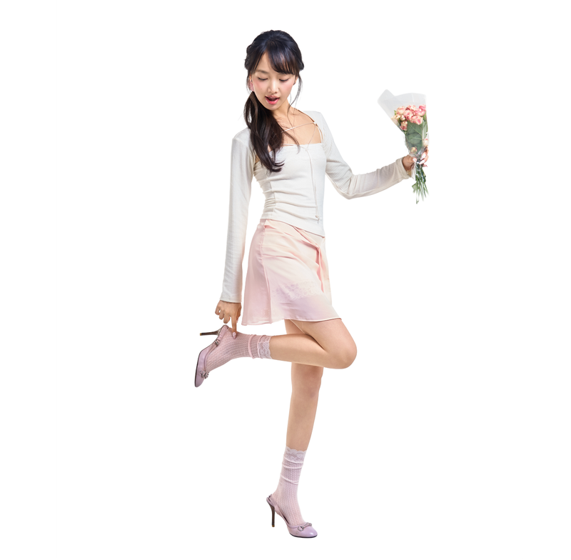 ROSY MIDI SKIRT [PINK]