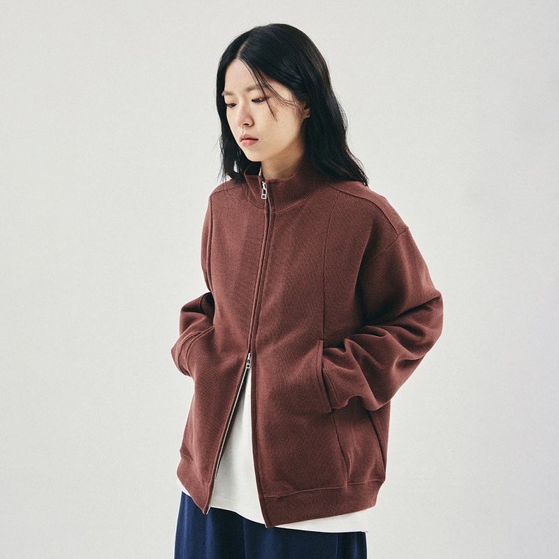 Fickle 2-WAY full zip-up / Brown