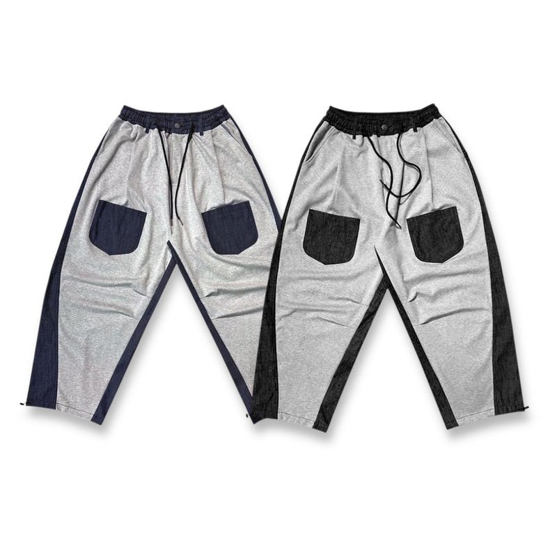 Wide Pocket Contrast Balloon Pants