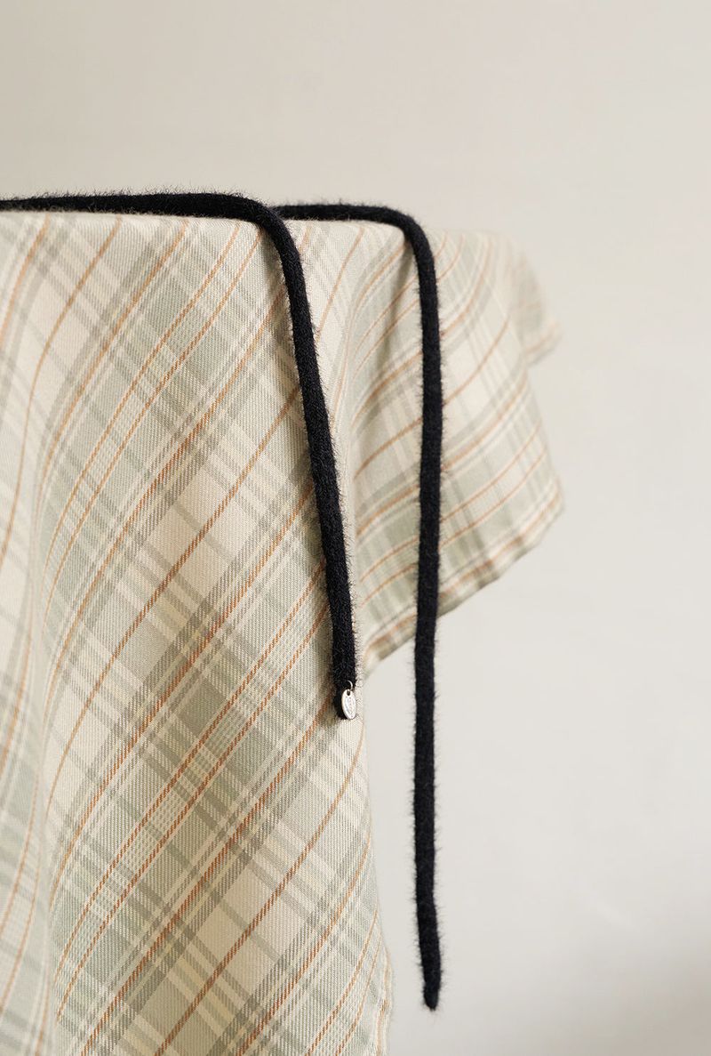 string knit scarf - black