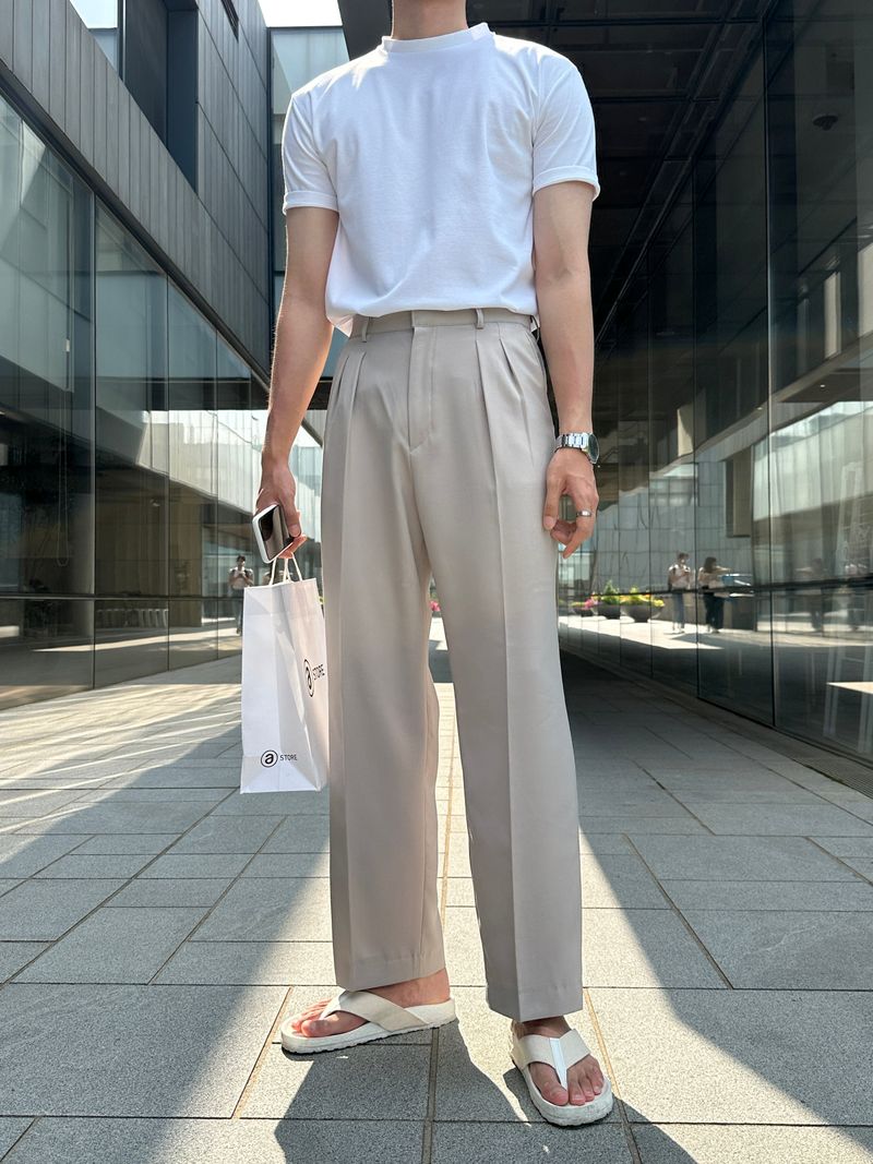 lemenne（ルメンヌ）の「リボンワイドフィットベルトスラックス（パンツ）」