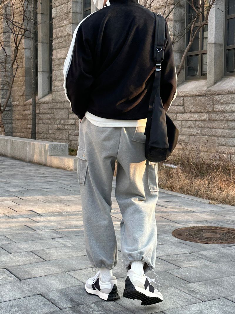 LMN line fleece jersey (black)