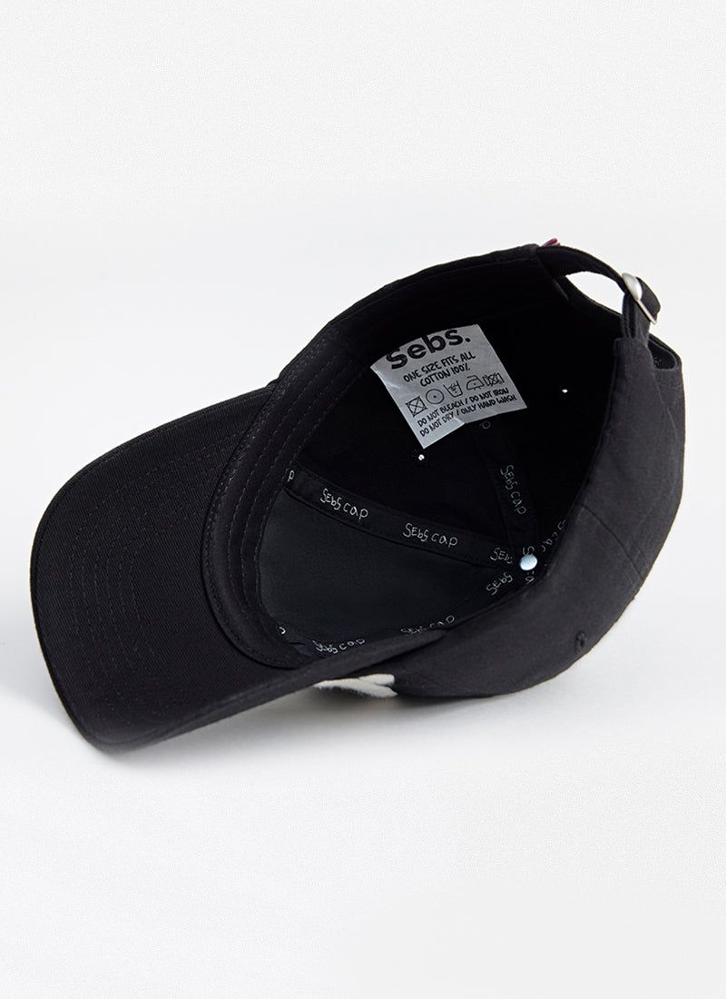 Sebs. COM BALL CAP (NON WASHING)-BLACK