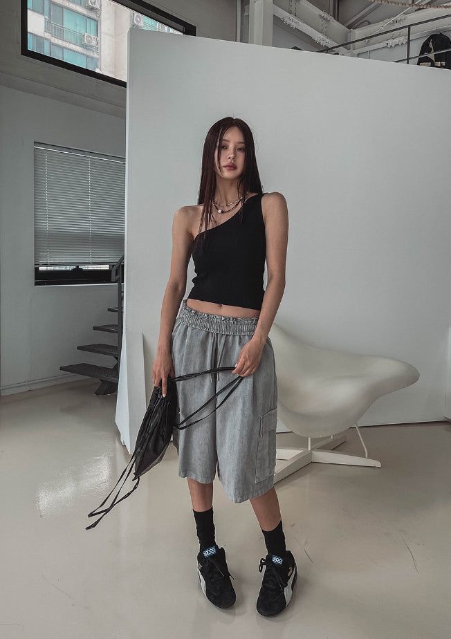 Bibi Unbalanced ribbed sleeveless