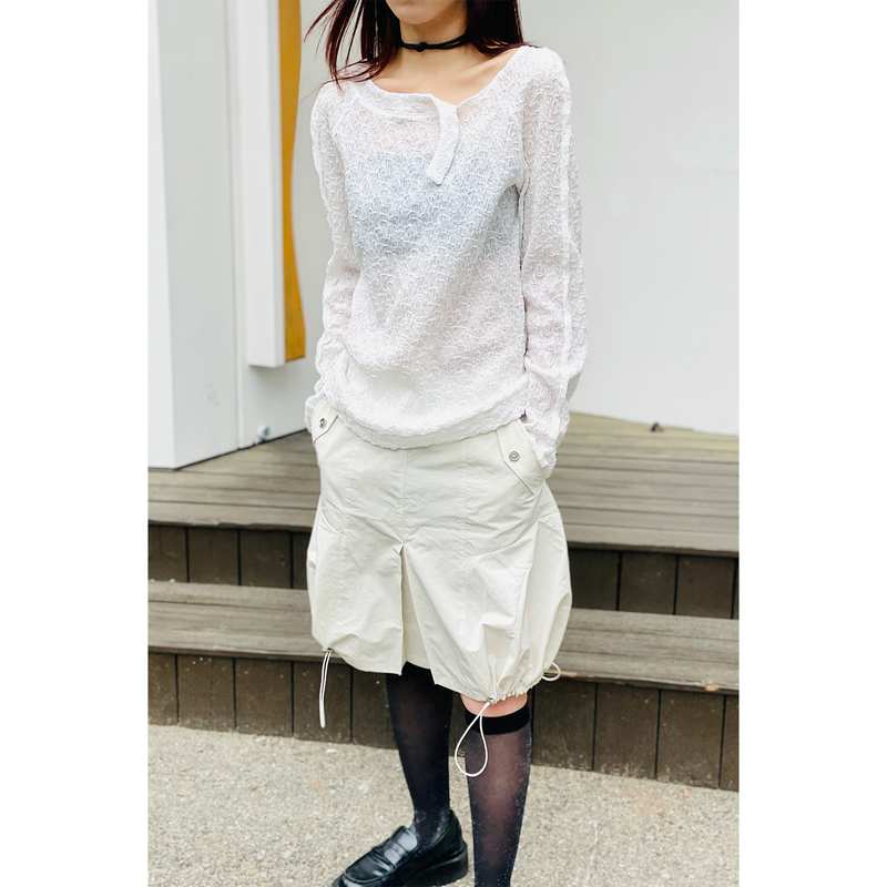 PUMPKIN STRING SKIRT : IVORY