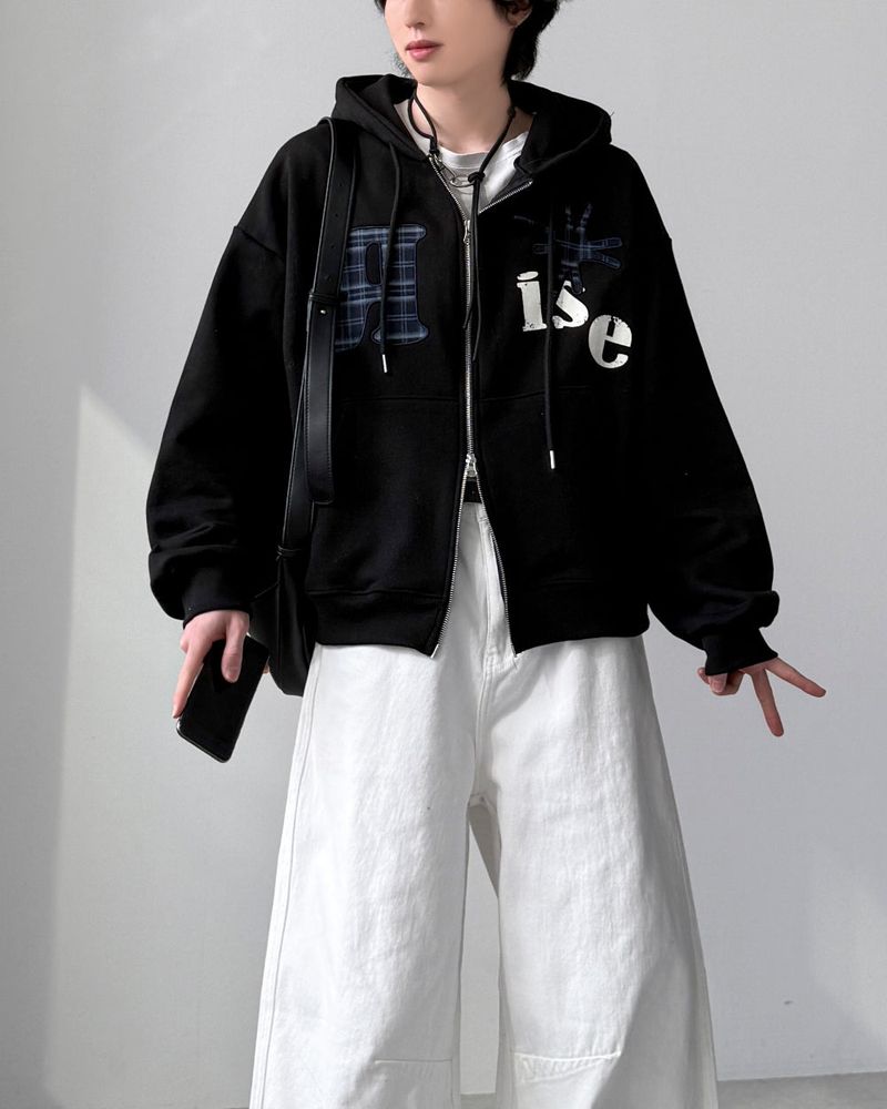 Nuance Check Hood Zip-Up