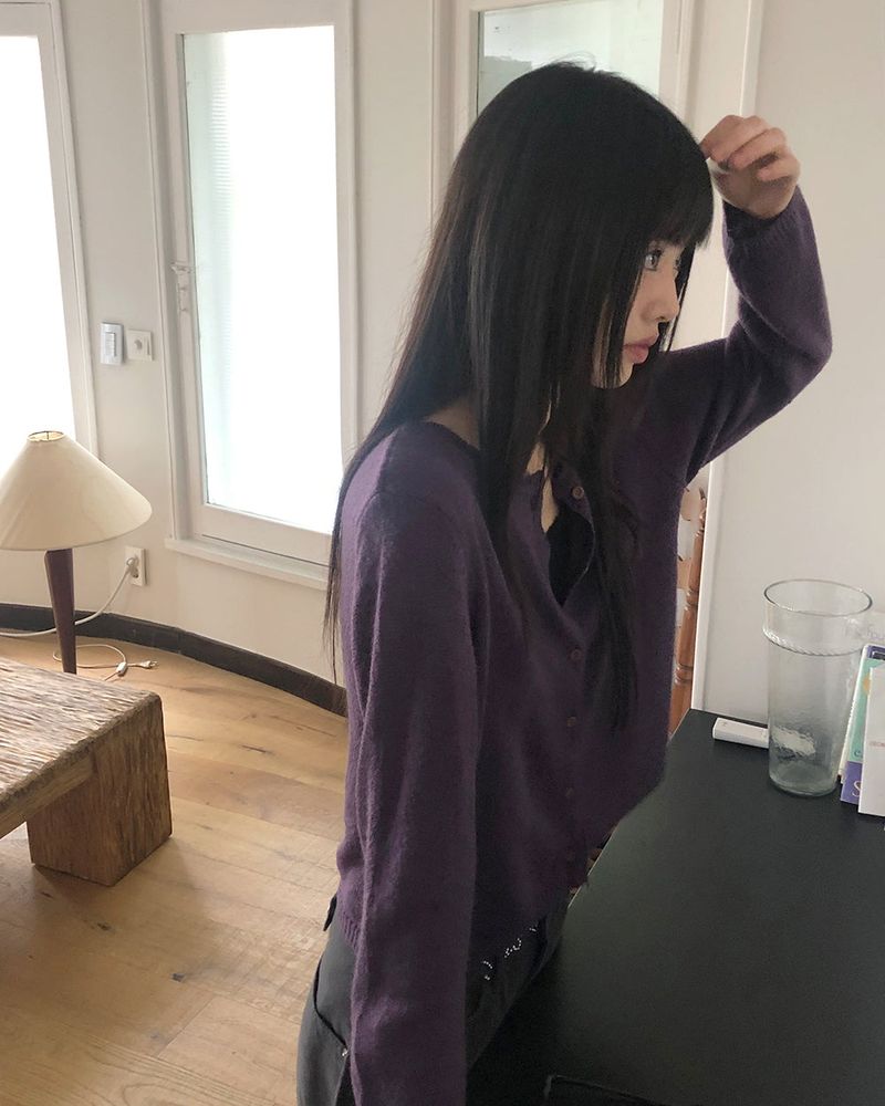 Mess Basic Round-Neck Long-Sleeve Cardigan