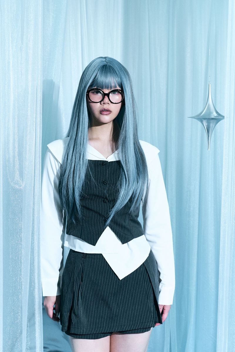aoyu（アオユ）の「スリムフィットストライプビスチェツーピースセット（セットアップ）」