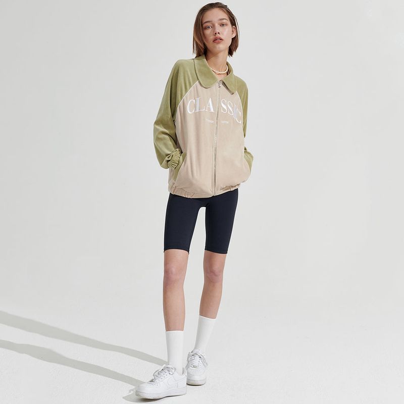 Classic velour Zip-up [Beige]