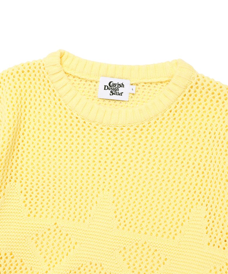 MESH STAR KNIT SWEATER YELLOW(CV2FSUK601A)