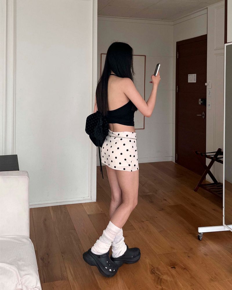 Dot mini skirt