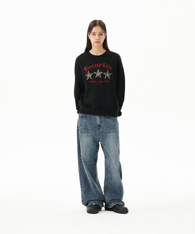 WASHED DART DENIM PANT
