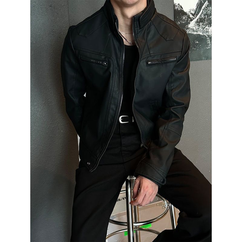 [PROMOTION] Leather zipper biker short jacket (2SIZE)