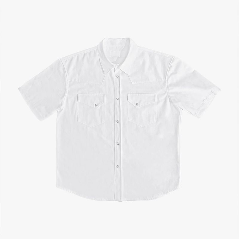 Leaf denim western short sleeve shirt