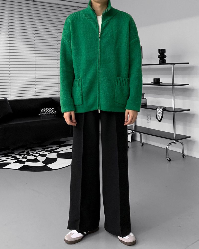 RU Two-way Wool Knit Zip-Up (3 colors)