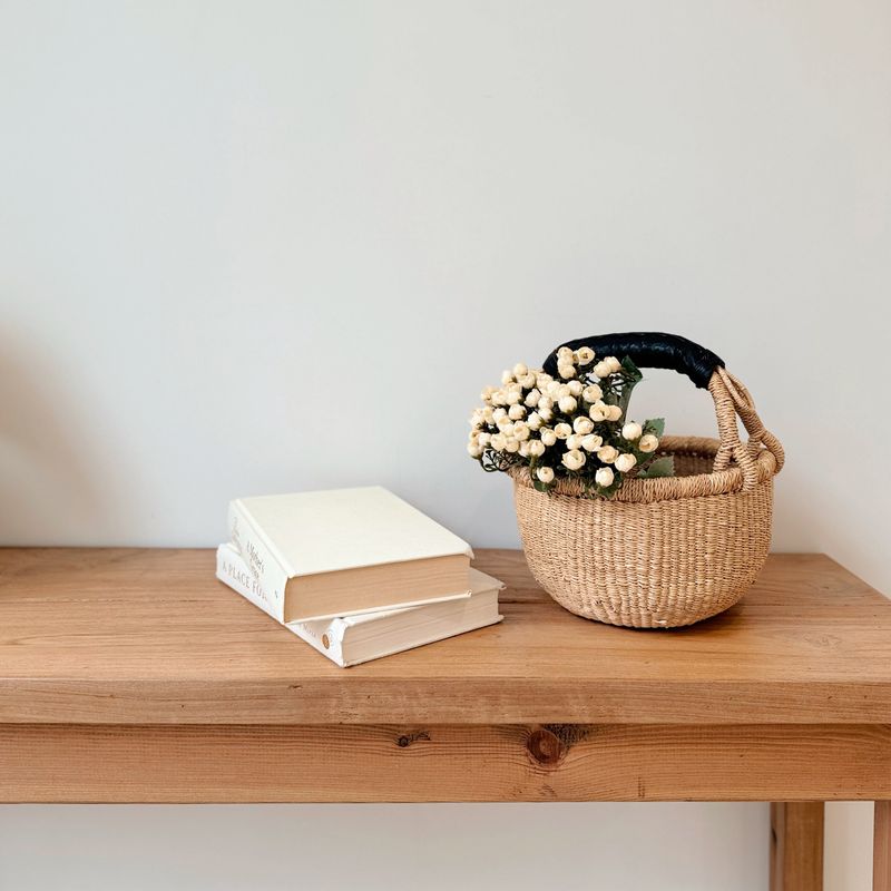 NATURAL BOLGA BASKET - 2 Colors (SMALL)