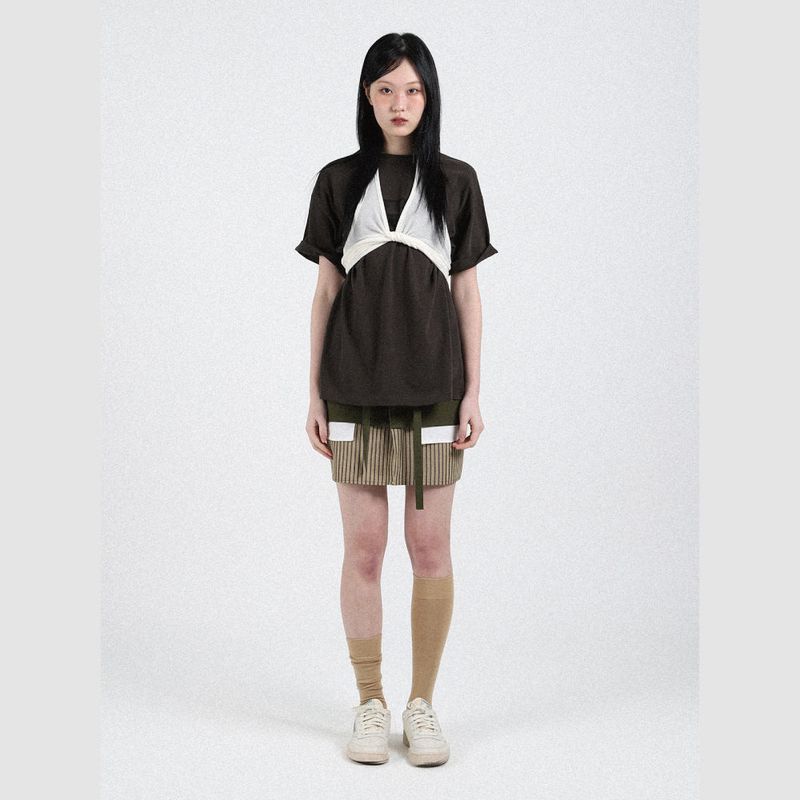 Halter Neck Sleeveless Shirt (White)