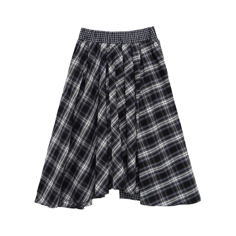 Check Tie Skirt (black)