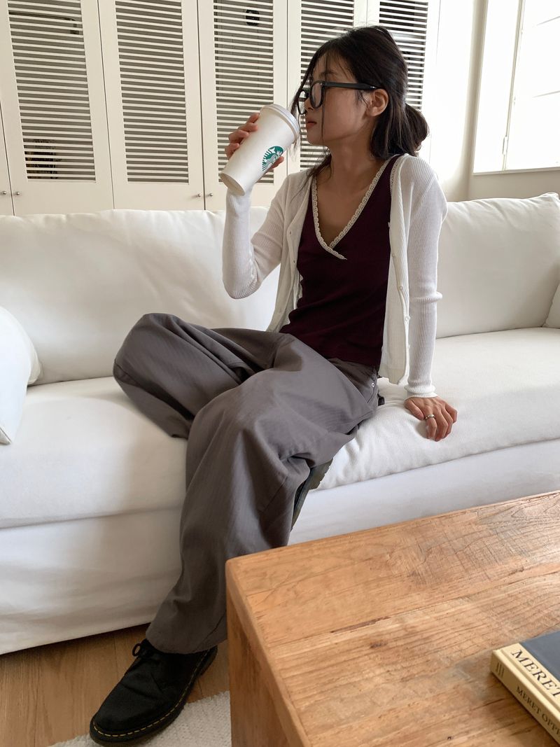 TWILL BACK POCKET STUD PANTS (3C)