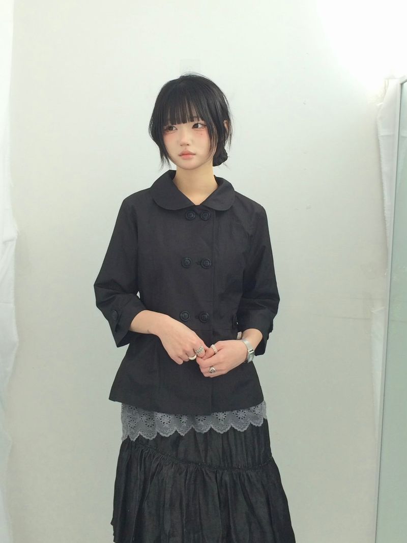 Diagonal Layer Shirring Long Skirt
