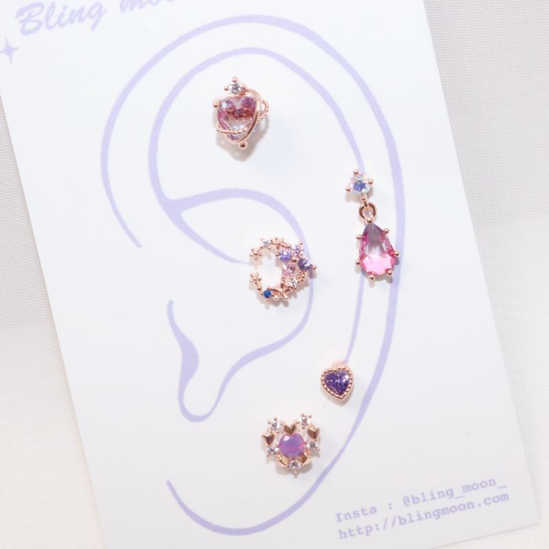 [Styling] Younglong Plenty of Purple Moon Piercing 5 Set