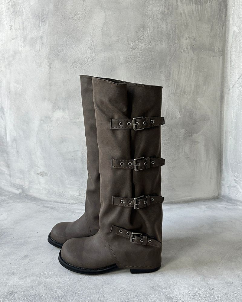Warmer Buckle Long Boots