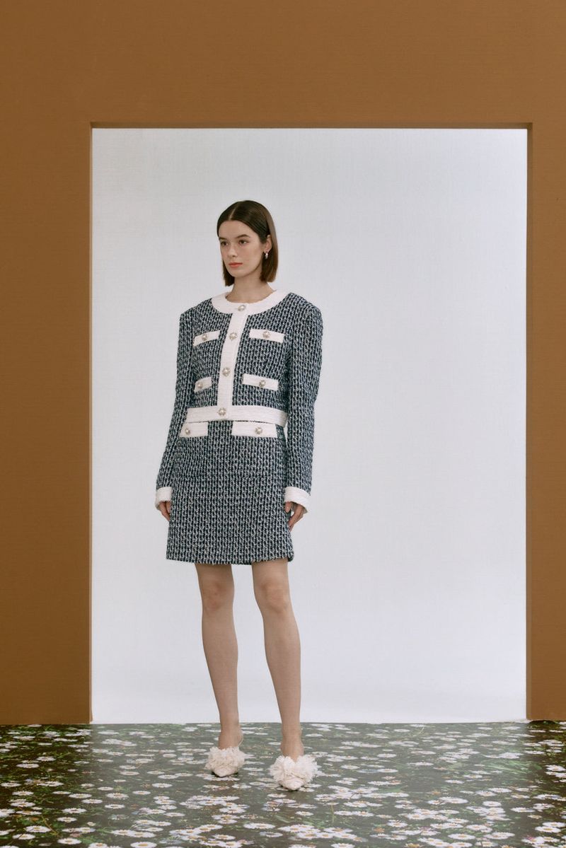 Colored tweed jacket