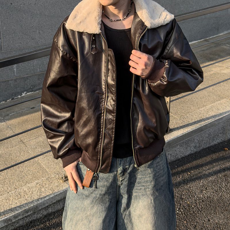 Sker leather aviator mustang jumper