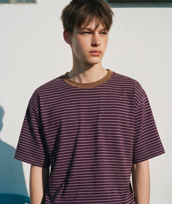 26SS★ Georgette Cool Stripe Short Sleeve T-shirt