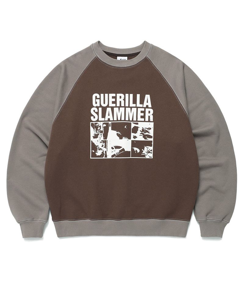 cavish（カビシ）の「GUERILLA SLAMMERS RAGLAN SWEATSHIRT BROWN(CV2DFUM445A)（Tops）」