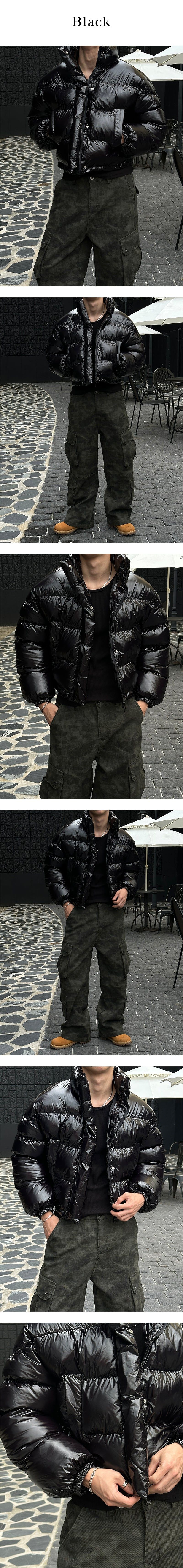  [F/W] Volume crop glossy padding(3color)