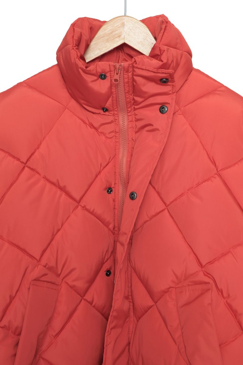 high-neck quilting padded jumper