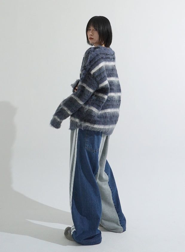 Mohair stripe heavy knit