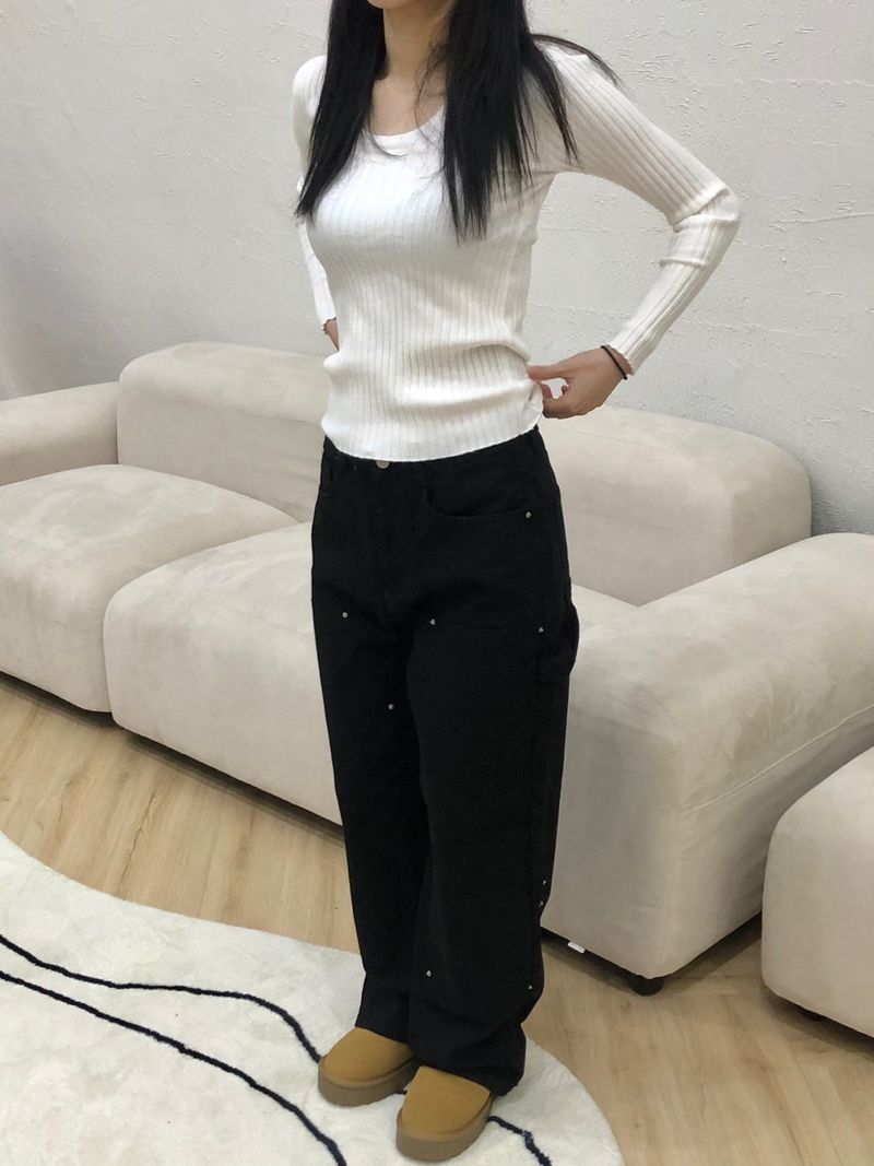 Eunice U-neck slim-fit knit