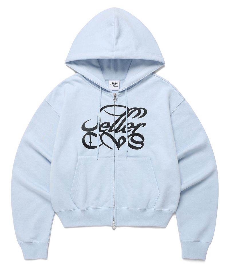 W CLASSIC LOGO ZIP UP HOODIE BLUE(CV2EFFM482A)