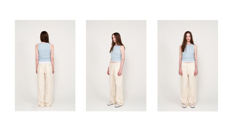 WIDE COTTON PANTS (CREAM)