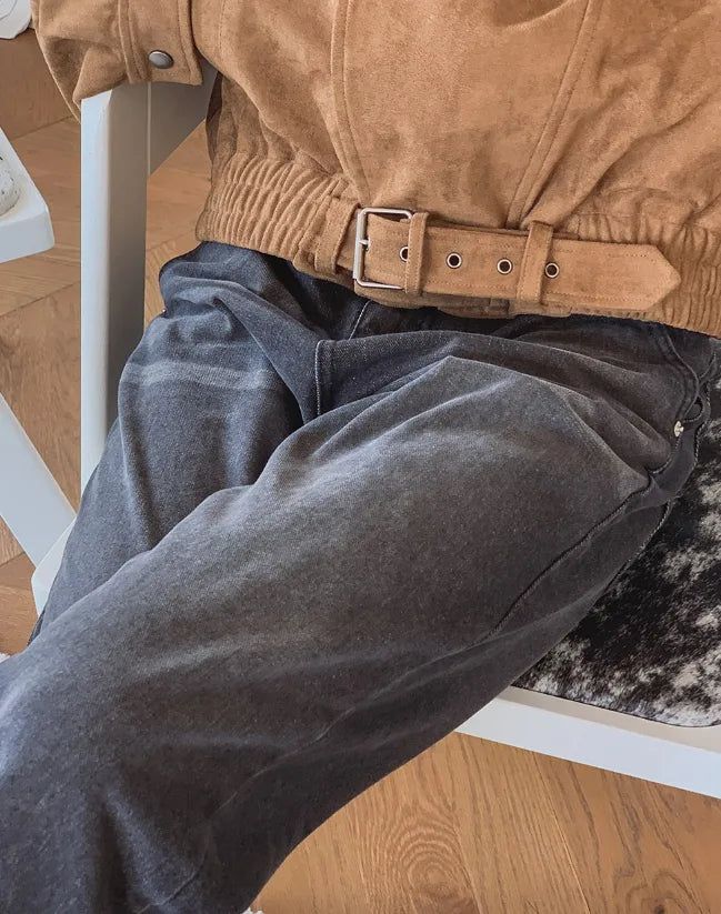 Seidon Suede High-Neck Rider Jacket