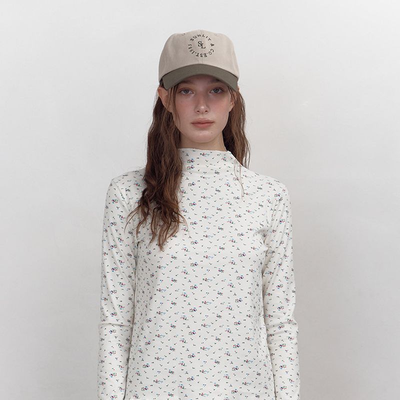SUNLIT LETTERING BALL CAP (BEIGE/KHAKI)