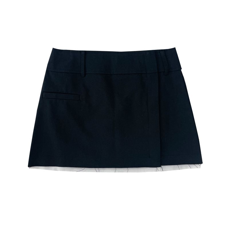 Minimal layered cotton skirt
