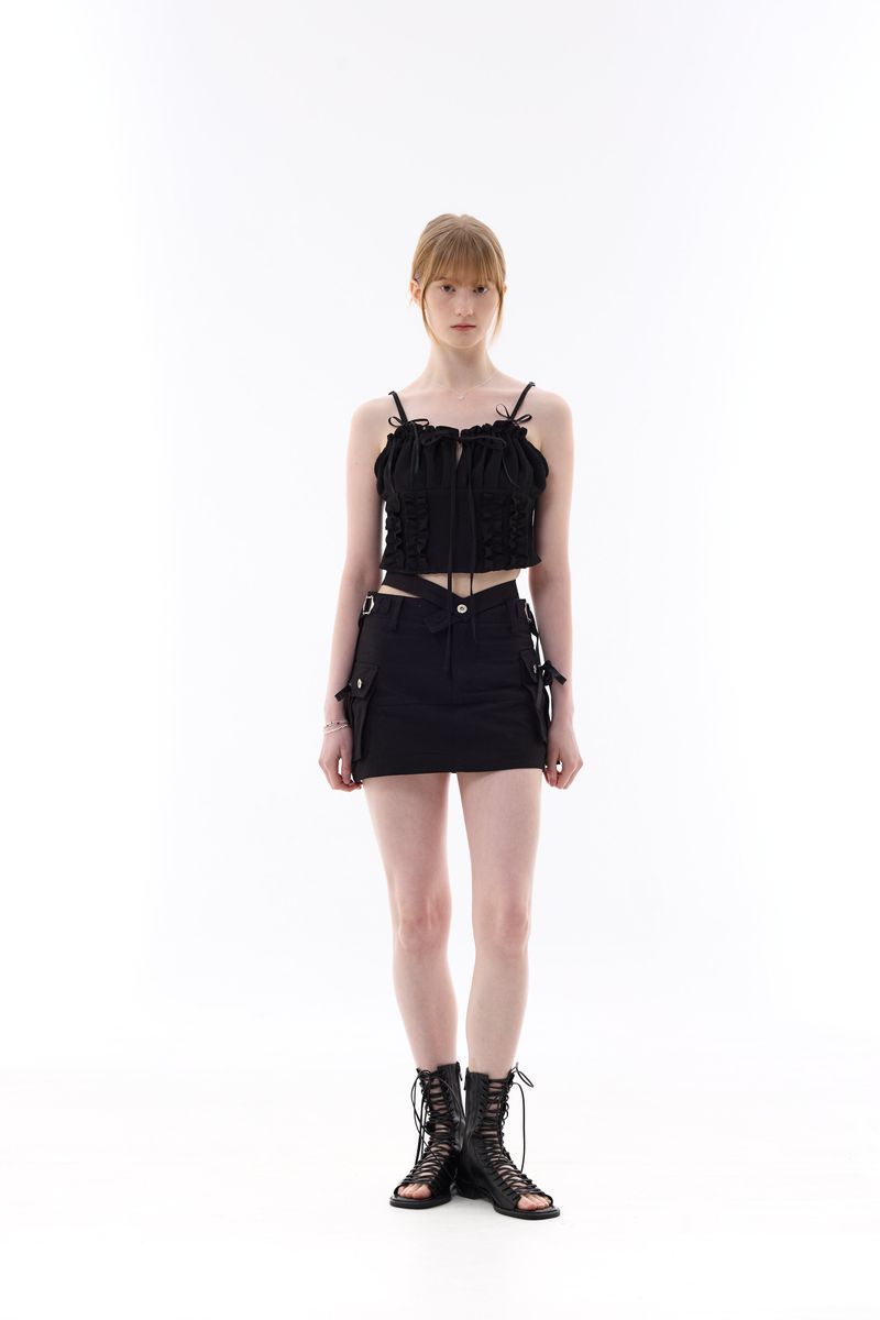 GAGA RIBBON BUSTIER / BLACK