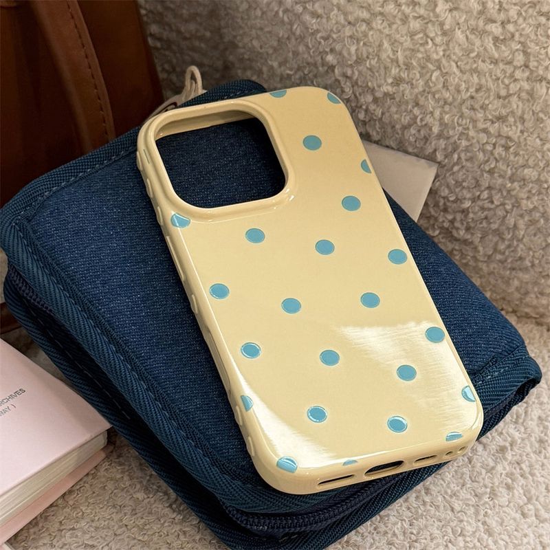 Pastel Tone Dot Pattern Jelly iPhone Case