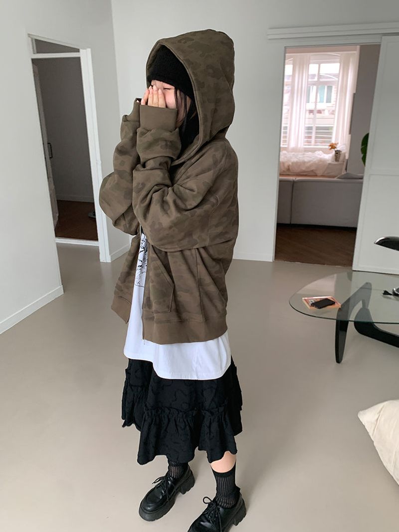 CAMO 2WAY SWEAT HOODIE (2C)