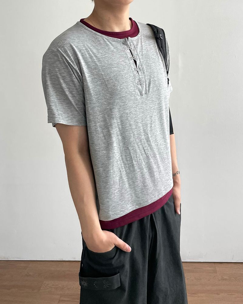 Clo Layered Buckle Short Sleeve T