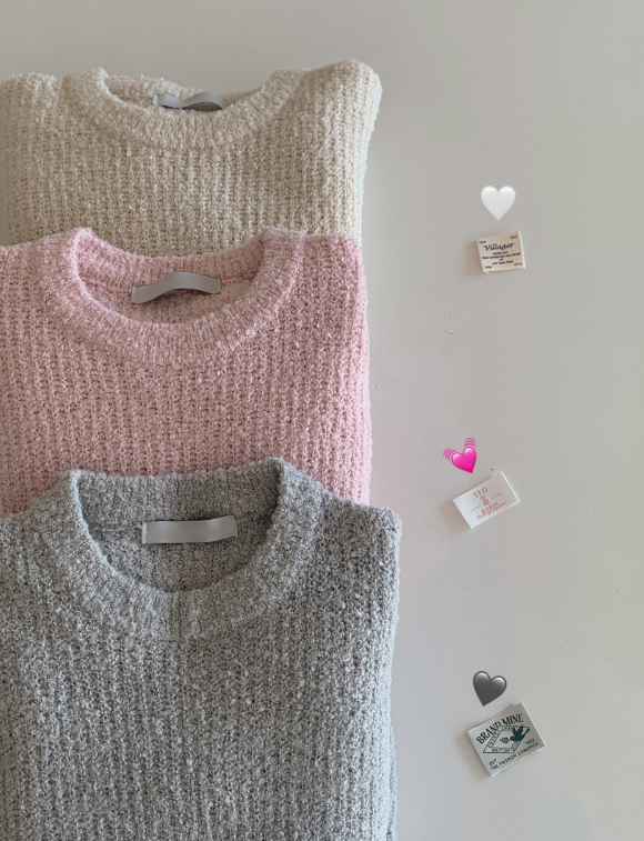 Fruit Boucle Crop Wool Round Knit (8color)