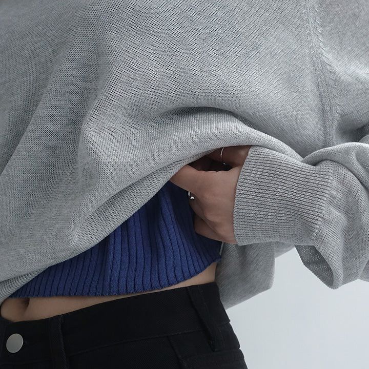 [Ahenty] linen V-neck see-through knitwear -5color