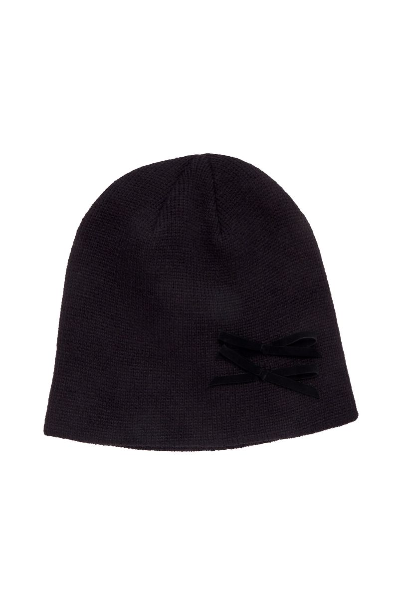 MINI RIBBON BEANIE / BLACK