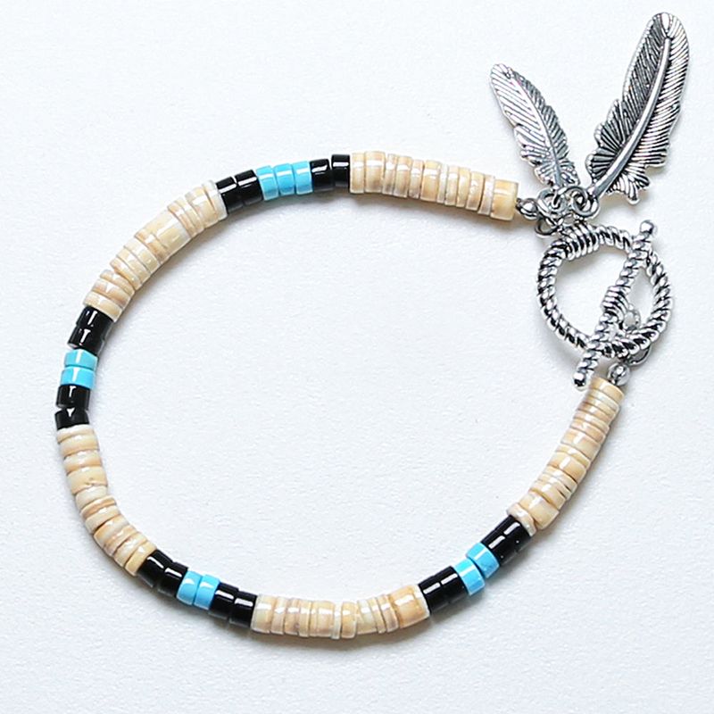 NA shell & turquoise beads bracelet
