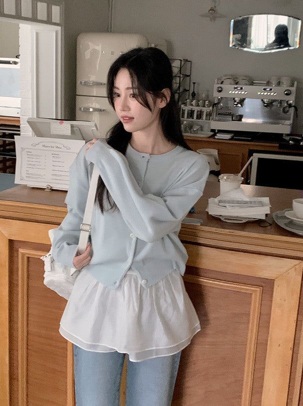 Monchelle Pastel Round Knit Cardigan (9color)