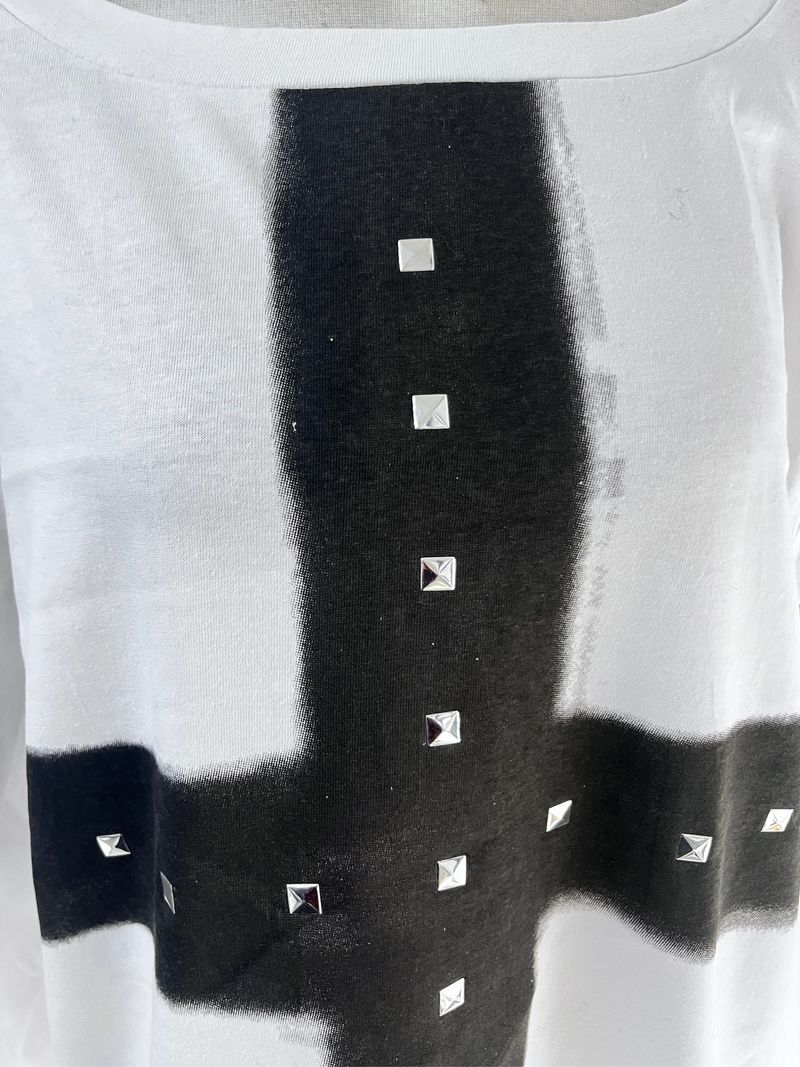 cross stud loose fit long sleeve (2color)