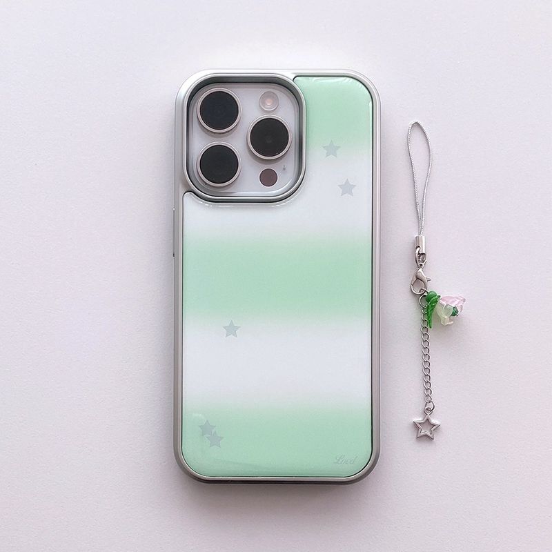 [MADE] STARRY SCOOP PHONE CASE - MELON (epoxy silver bumper)